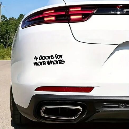 2 قطعة 4 أبواب لمزيد من العاهرات ملصق مصد السيارة المضحك، ملصق من الفينيل مقاس 6 بوصات، مقاوم للماء، مقطوع بالقالب للسيارات والنوافذ وأجهزة الكمبيوتر المحمولة in Kuwait