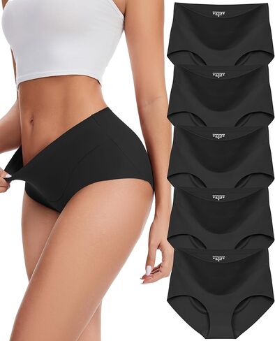 ملابس داخلية بدون خياطة من Sunm Boutique للنساء سراويل داخلية صفيقة بدون عرض ملابس داخلية بيكيني غير مرئية قابلة للتنفس 3/5/6/10 Pack in Kuwait