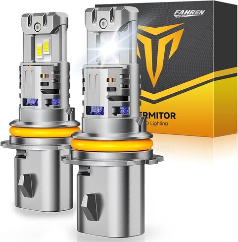 FAHREN Upgraded 9005 9006 Bulbs Combo, 140,000LM 14X Super Brightness HID-Style HB3 HB4 Bulb, 6500K Cool White, 1:1 Mini Size Replacement, Plug and Play Fog Bulbs, Pack of 4 in Kuwait