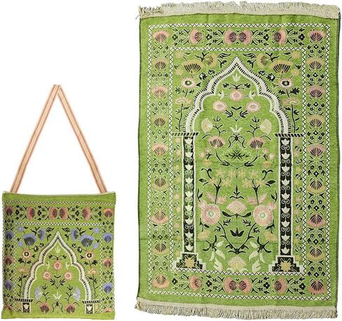 Muslim Prayer Mat, Islamic Prayer Rug, Islamic Prayer Mat with Elegant Design Bag, Portable Foldable Prayer Rug, Ramadan Prayer Rug, Muslim Foldable Prayer Mat, for Ramadan (Red) in Kuwait