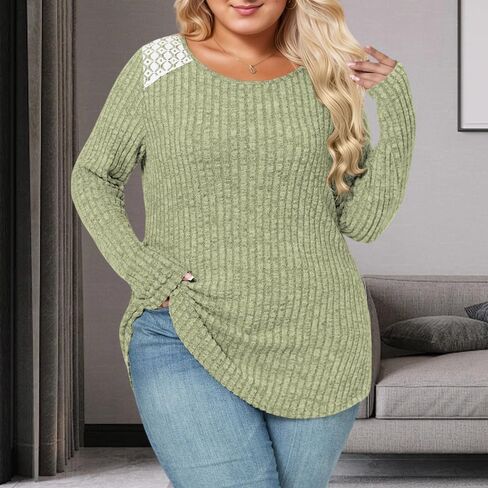 Plus Size Womens Tops Lightweight Soft Knit Pullover Crew Neck Sweater T-Shirts XL-5XL in Saudi Arabia
