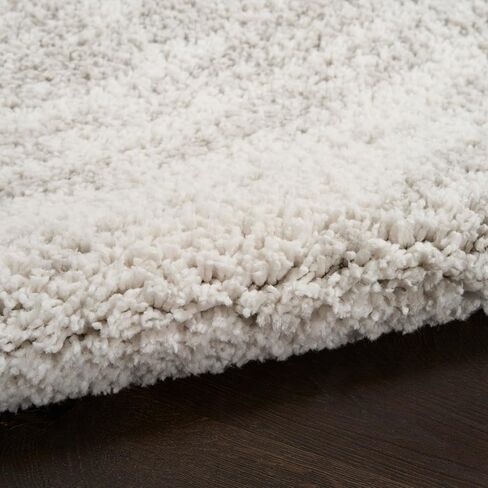 سجادة Nourison Home Modern Shag باللون الرمادي العاجي مقاس 5'3" × 7' - سهلة التنظيف، غير قابلة للتساقط، غرفة النوم، غرفة المعيشة، غرفة الطعام، المطبخ (5' × 7') in Saudi Arabia