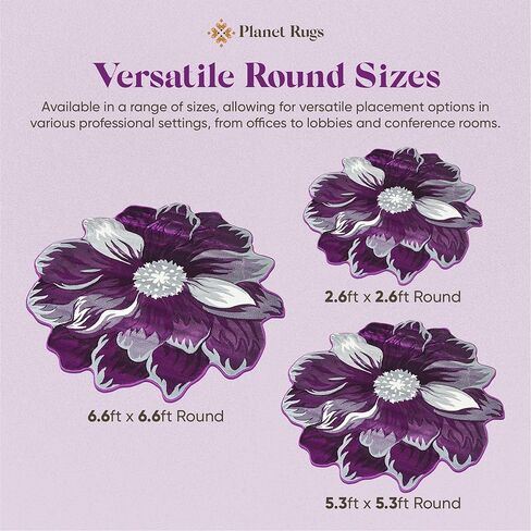 Flower Rug 5ft Round Area Rugs Cute Plush Flower Shaped Rug Circle Girly for Bedroom Floor Living Room Carpet 305 Purple in Saudi Arabia