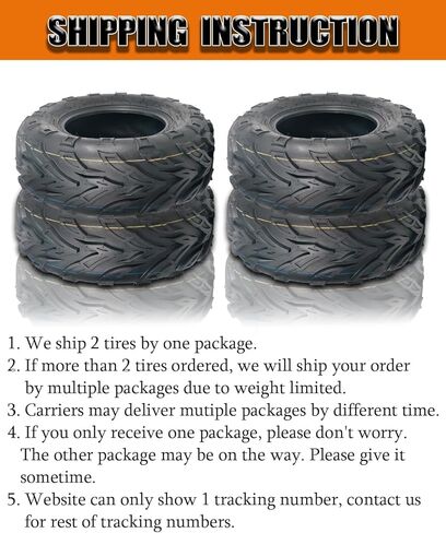 Set of 2 All Terrain ATV Tires 21x7-10 (175/70-10) 4PR Tubeless, Max Load 330 lbs Each, Fits 10x5.5 Inch Rims in Kuwait