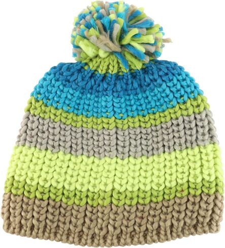Armycrew Thick Cable Knit Stripe Beanie with Pom Pom in Saudi Arabia