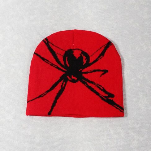 Halloween Y2K Gothic Spider Pattern Wool Acrylic Knitted Hat Women Beanie Winter Warm Beanies Men Casual Skullies in Saudi Arabia