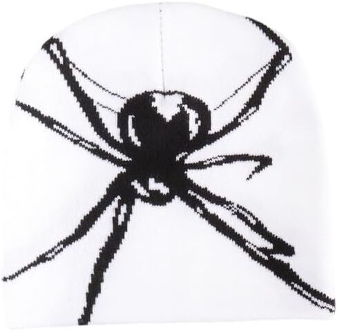 Halloween Y2K Gothic Spider Pattern Wool Acrylic Knitted Hat Women Beanie Winter Warm Beanies Men Casual Skullies in Saudi Arabia