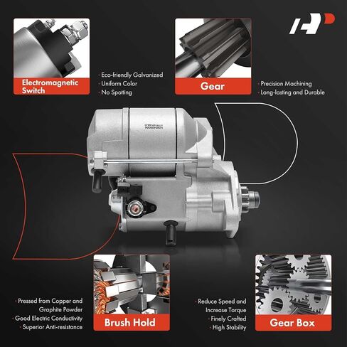 A-Premium Starter Motor Compatible with Kubota KC120 1991, KC80 1991, KH35 1985, KH41 1988, KH61 1988, R310 1989-1989, Z600 1984-1992 & Thermo King 1991-1991 & Universal M-18 1983-1988, M-25XPB in Saudi Arabia
