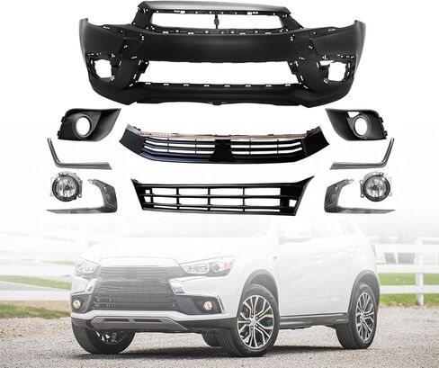 YHB Front Bumper Set With Fog Lamp Compatible with Mitsubishi 2016 2017 2018 2019 Outlander Sport Only - Front Bumper Kit in Saudi Arabia