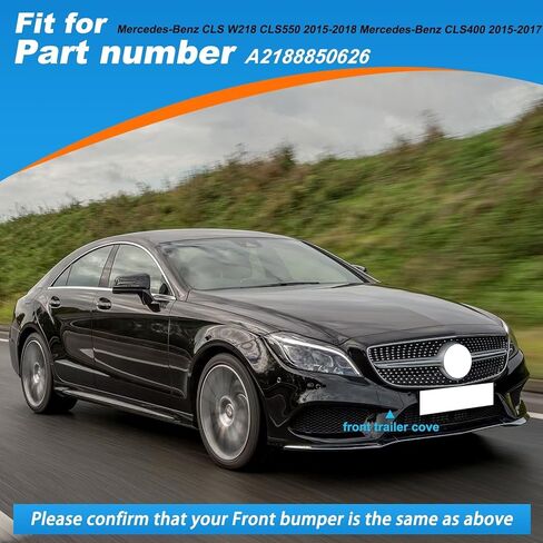 المصد الأمامي سحب هوك غطاء غطاء سحب العين صالح لمرسيدس بنز CLS W218 CLS550 2015-2018 مرسيدس بنز CLS400 2015-2017 A2188850626 (أسود) A2188850626 in Kuwait