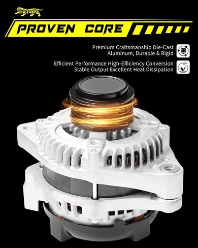 Oktiger Upgraded 3.5L Alternator for Honda Pilot 2016-2022, Odyssey 2018-2023, for Ridgeline 2017-2023, Passport 2019-2023, for Acura Mdx, V6 12V 155A CW 6-Groove Clutch Pulley, OE 31100-5J6-A01 in Kuwait
