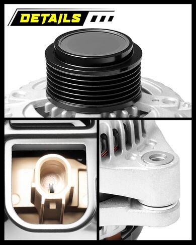 Oktiger Upgraded 3.5L Alternator for Honda Pilot 2016-2022, Odyssey 2018-2023, for Ridgeline 2017-2023, Passport 2019-2023, for Acura Mdx, V6 12V 155A CW 6-Groove Clutch Pulley, OE 31100-5J6-A01 in Kuwait