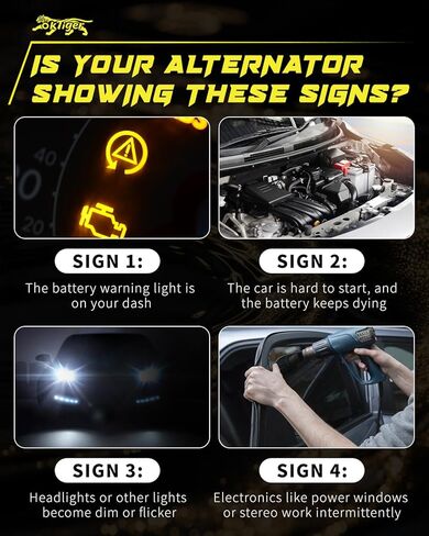 Oktiger Upgraded Alternator for Toyota Camry Le Se Special Edition Xle Xse 2015-2016-2017 2.5L, for Rav4 Le Limited Platinum Se Xle 2013-2018, 12V 125A Clockwise 6-Groove Clutch Pulley, OE 27060-0V170 in Kuwait