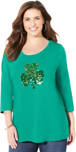 Women's Plus Size Glitter Graphic Tee in Kuwait