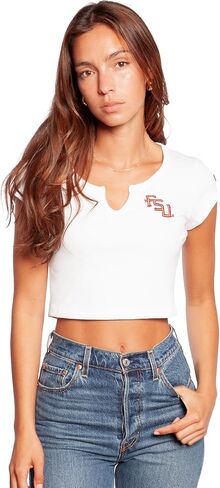 الضجيج والنائب كالي لاي للنساء (متوسطة) - أعلى من جامعة ولاية فلوريدا أعلى للنساء ، قميص أعلى المحاصيل ، قمصان جامعية لأيام اللعبة - أبيض in Kuwait