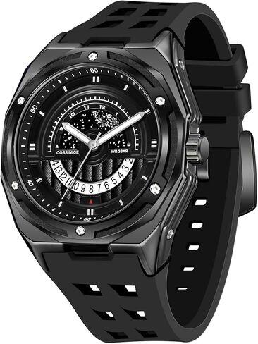 Mens Watches Waterproof Analog Sports Watch Business Casual Watches for Men Black Luxury Dress Work Watches in Saudi Arabia