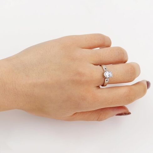 Sparkling CZ Ring for Women, Elegant Cubic Zirconia Jewelry, Wedding Engagement Party Daily Wear Gift YC6710 in Saudi Arabia
