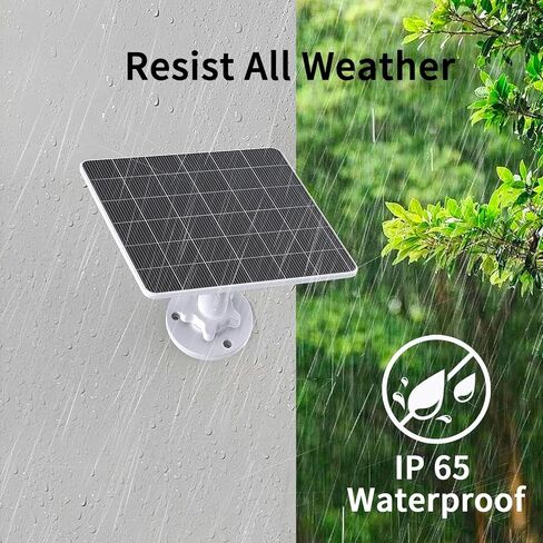 5W Solar Panel for Security Cameras, IP65 Waterproof Outdoor Charger with USB-C Cable + Micro-USB Adapter, 360° Adjustable Bracket for DC 5V Rechargeable Battery Cameras, 9.8FT Cord in Saudi Arabia