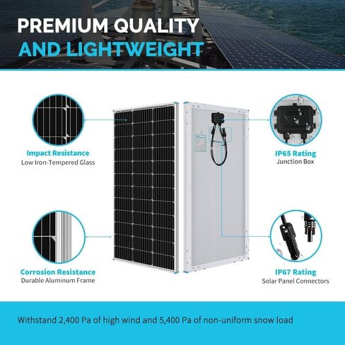 Renogy 200W 12V RV Solar Panel Kit N-Type - Adventurer 30A LCD PWM Charge Controller + Mounting Brackets for RVs, Boats, Trailers, Campers, Marine & Off - Grid Systems in Saudi Arabia