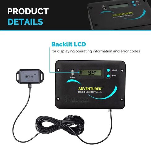 Renogy 200W 12V RV Solar Panel Kit N-Type - Adventurer 30A LCD PWM Charge Controller + Mounting Brackets for RVs, Boats, Trailers, Campers, Marine & Off - Grid Systems in Saudi Arabia