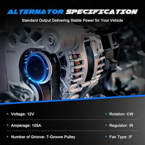 New Alternator Replacement for 2007 2008 2009 2010 2011 Honda CR-V CRV 2.4L, 03 04 05 06 07 Accord 2.4L, 06-11 Civic 2.0L, 03-11 Element 2.4L, 04-08 Acura TSX 2.4L, 06-08 CSX 2.0L, 104210-3290 13980N in Saudi Arabia