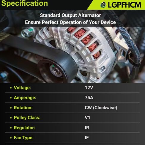12V 75A K7711-61900 Alternator for Kubota UTV RTV1100 RTV-X1100C All Years for Kubota D1105-E2-UV 24.8HP Diesel Engine # K7711-61900 K7711-61901 K7711-61902 102211-6060 400-52227 in Kuwait