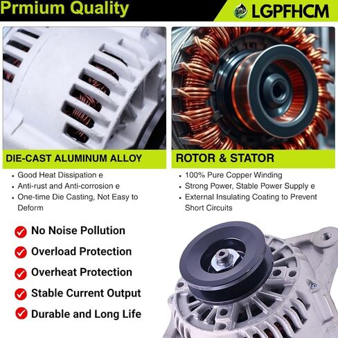 12V 75A K7711-61900 Alternator for Kubota UTV RTV1100 RTV-X1100C All Years for Kubota D1105-E2-UV 24.8HP Diesel Engine # K7711-61900 K7711-61901 K7711-61902 102211-6060 400-52227 in Kuwait