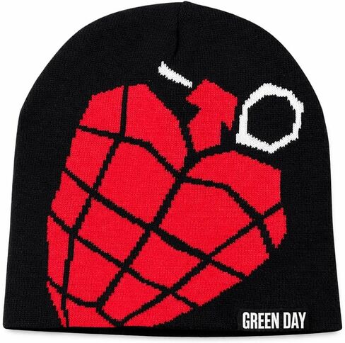 Green Day Jacquard Ribbed Knit Beanie Hat Black | Officially Licensed Merchandise in Kuwait