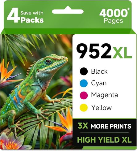952XL Ink Cartridges Combo Pack Black Color Compatible Replacement for HP 952 Ink 952 XL HP952 HP952XL for OfficeJet 8710 7740 8720 8715 8725 8210 8702 8740 7720 8730 8216 Printer Cyan Magenta Yellow in Kuwait