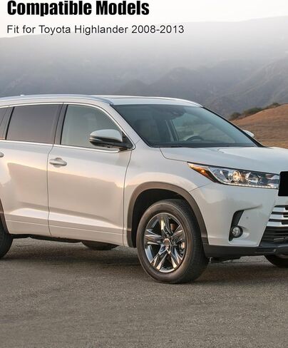 زجاج مرآة الباب الجانبي للسائق مع لوحة داعمة متوافقة مع Toyota Highlander 2008 2009 2010 2011 2012 2013، استبدال زجاج المرآة المسخن على الجانب الأيسر 8796148300 8796148340 in Kuwait