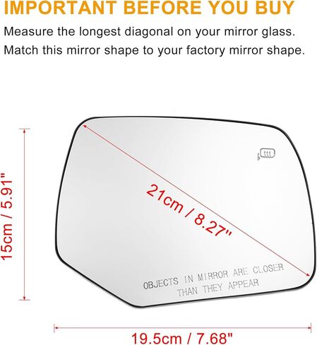 X AUTOHAUX Car 2pcs Left Right Rearview Heated Side Mirror Glass for Ford Escape 2008-2012 8L8Z17K707G AL8Z17K707E in Saudi Arabia