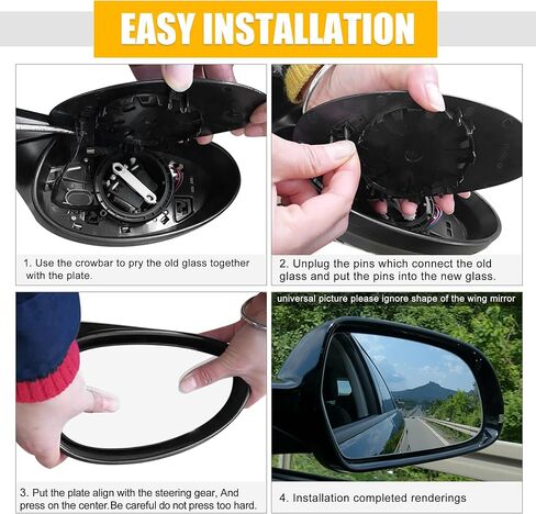 X AUTOHAUX Car 2pcs Left Right Rearview Heated Side Mirror Glass for Ford Escape 2008-2012 8L8Z17K707G AL8Z17K707E in Saudi Arabia