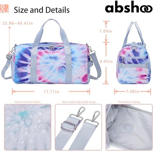 Abshoo Sports Gym Bag for Girls Boys Teen Weekender Carry On Women Men Travel Duffel Bag with Shoe Compartment (Marble Gold) in Kuwait