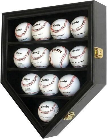 Baseball Display Case | Baseball Holders for Balls | Display Baseballs | 12 Ball Display Box | 96% Clear Antifade UV Protection | with Gold Locks for Homerun Autograph Ball | Small in Kuwait