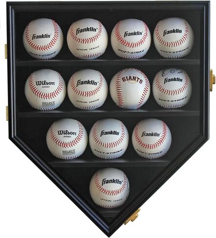 Baseball Display Case | Baseball Holders for Balls | Display Baseballs | 12 Ball Display Box | 96% Clear Antifade UV Protection | with Gold Locks for Homerun Autograph Ball | Small in Kuwait