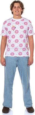 The Simpsons T-Shirt Men's Pink Doughnut Short Sleeve Top in Saudi Arabia