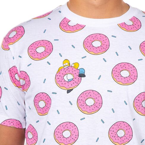 The Simpsons T-Shirt Men's Pink Doughnut Short Sleeve Top in Saudi Arabia