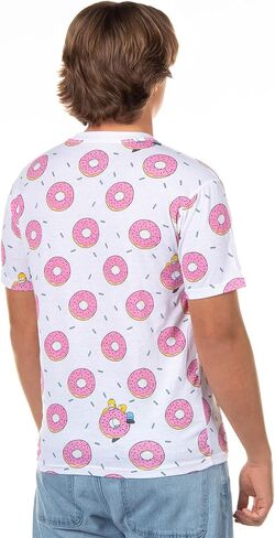 The Simpsons T-Shirt Men's Pink Doughnut Short Sleeve Top in Saudi Arabia