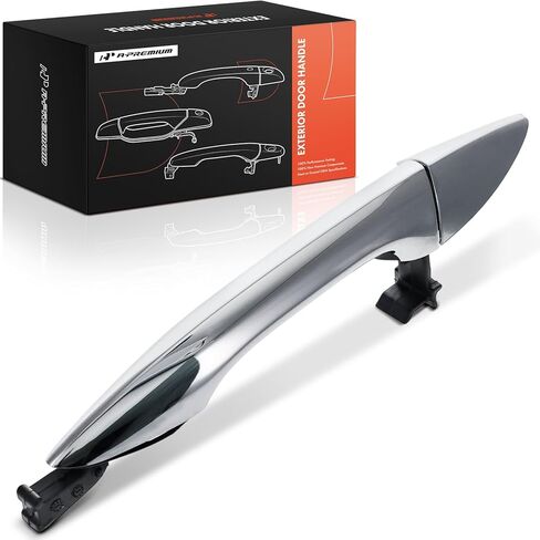 A-Premium Rear Left Driver Side Exterior Door Handle Compatible with Hyundai Elantra GT 2013 2014 2015 2016 2017, Without Smart Entry, Chrome in Saudi Arabia