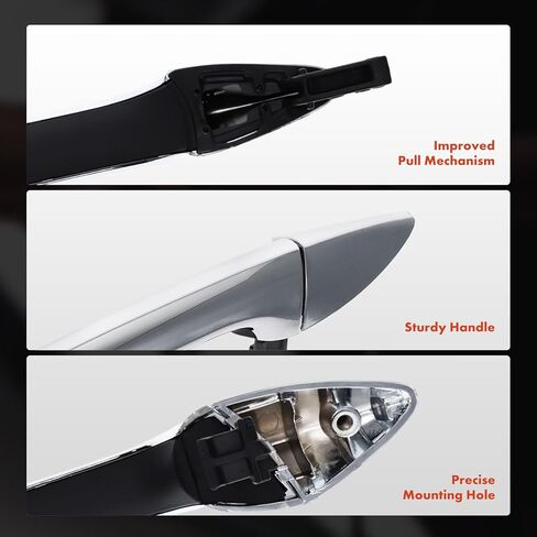A-Premium Rear Left Driver Side Exterior Door Handle Compatible with Hyundai Elantra GT 2013 2014 2015 2016 2017, Without Smart Entry, Chrome in Saudi Arabia