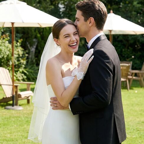 قفازات شفافة من اللؤلؤ الأبيض مع أقواس، وقفازات قصيرة من التول على شكل فيونكة، قفاز شبكي أنيق عتيق مصنوع من مادة شبكية قابلة للتنفس للنساء العروس والحفلات المسائية وحفلات الشاي in Kuwait