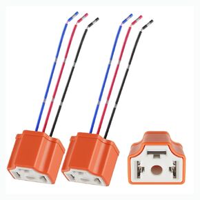 TOPKU H4 9003 HB2 Female High Temperature Ceramic Adapter Wiring Harness Sockets Wire for Headlights or Fog Lights in Kuwait
