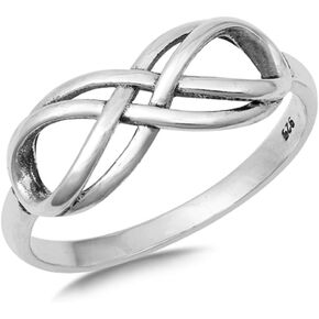 CloseoutWarehouse 925 Sterling Silver Plain Double Infinity Ring in Kuwait