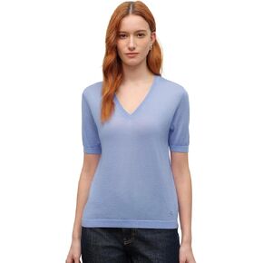 KVSS Women's Cashmere Silk Blend Sweater, 70% Cashmere 30% Silk Luxury V Neck Short Sleeve Pullover Top for Daily Office Wear in Kuwait