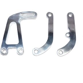 A-Team Performance - Power Steering Bracket Set - Compatible with 1963-87 Chevrolet SBC Small Block Chevy Long Water Pump (LWP) - Polished Aluminum 14-Piece Kit in Saudi Arabia