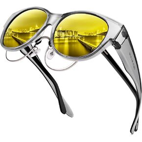 نظارات القيادة للرؤية الليلية من URUMQI تناسب أكثر من النظارات للنساء عين القطة، نظارات ليلية مستقطبة مضادة للوهج عدسة صفراء in Kuwait