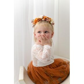 الأبيض العاجي زهرة تاج هيرباند للفتيات حفلة عيد ميلاد الأميرة الأزهار عقال لوصيفات الشرف الصغيرة الزفاف صور الدعامة in Kuwait