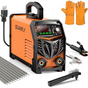 ماكينة لحام بالعصا، ماكينة لحام قوسية 250 أمبير مع شاشة LED كبيرة، جهد مزدوج 110 فولت/220 فولت IGBT ماكينة لحام محمولة مع 10 قضبان، مشبك أرضي، مشبك كهربائي، بداية ساخنة، قوة قوس، مضادة للالتصاق in Kuwait