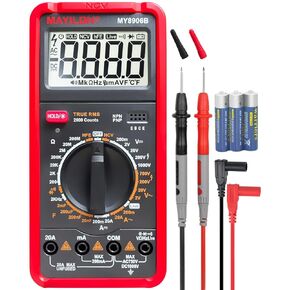جهاز اختبار متعدد MY8906B TRMS مقياس متعدد رقمي 750 فولت-1000 فولت يقيس جهد تيار مستمر/تيار متردد تيار مستمر/تيار متردد، ثنائيات استمرارية المقاومة، ترانزستور التردد، ترانزستور HEF NCV، كشف الأسلاك الحية in Kuwait