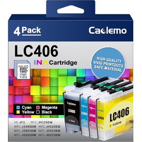LC406 Ink Cartridges for Brother Printer for Brother LC406 Ink Cartridges LC406XL LC406 LC 406 Compatible with Brother MFC-J4535DW, MFC-J5855DW,MFC-J4335DW,MFC-J6555DW Printer (4 Pack) in Kuwait